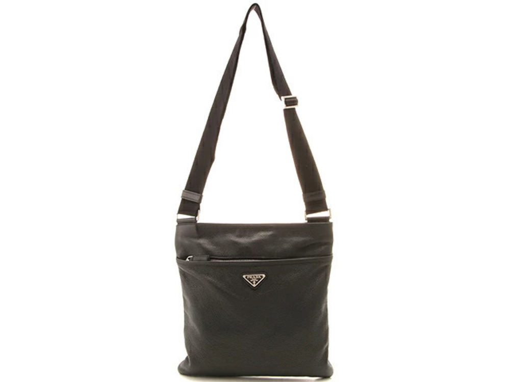 Prada Tessuto shoulder bag black leather